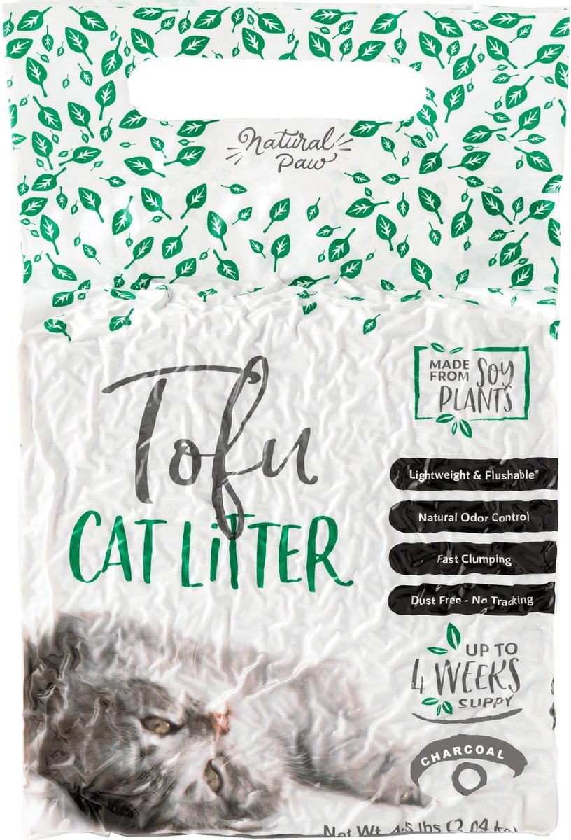 NATURAL PAW Tofu Cat Litter Refill Bag, 4.5lb bag, Charcoal