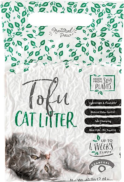 Natural Paw Tofu Cat Litter Refill Bag, 4.5-lb bag, Charcoal slide 1 of 7