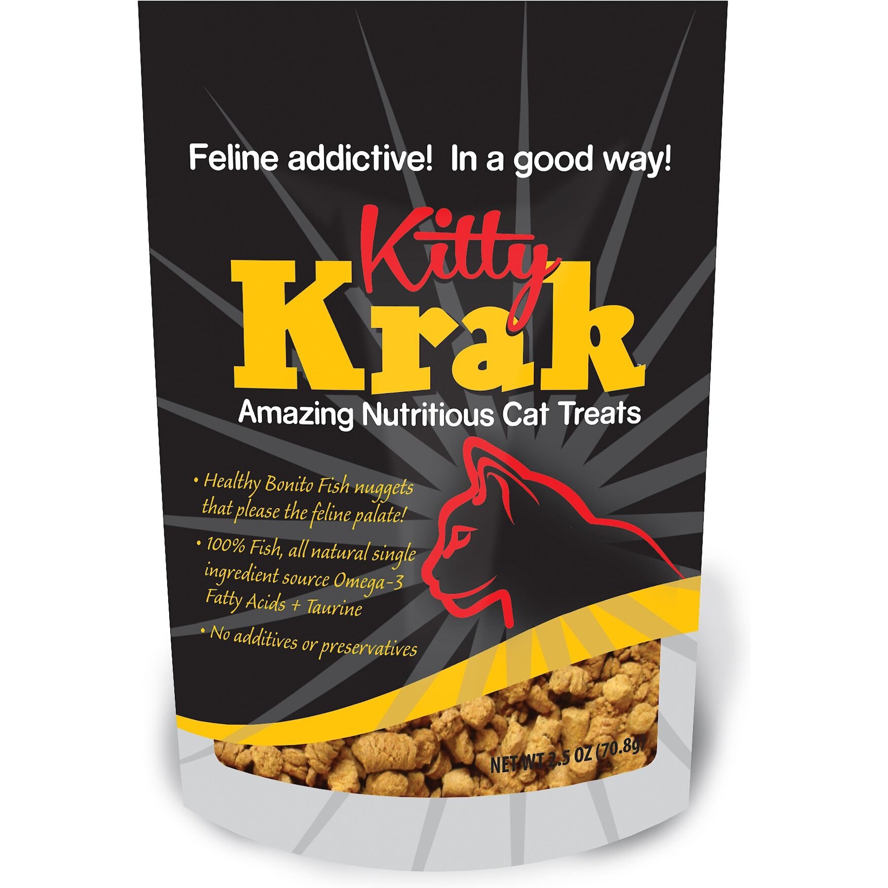 PET HEALTHY BRANDS Kitty Krak Fish Nuggets Cat Treats, 2.5oz bag
