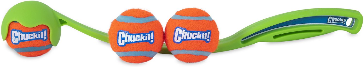 Chuckit! Sport 14S Launcher Tennis Ball Bundle Dog Toy, Small