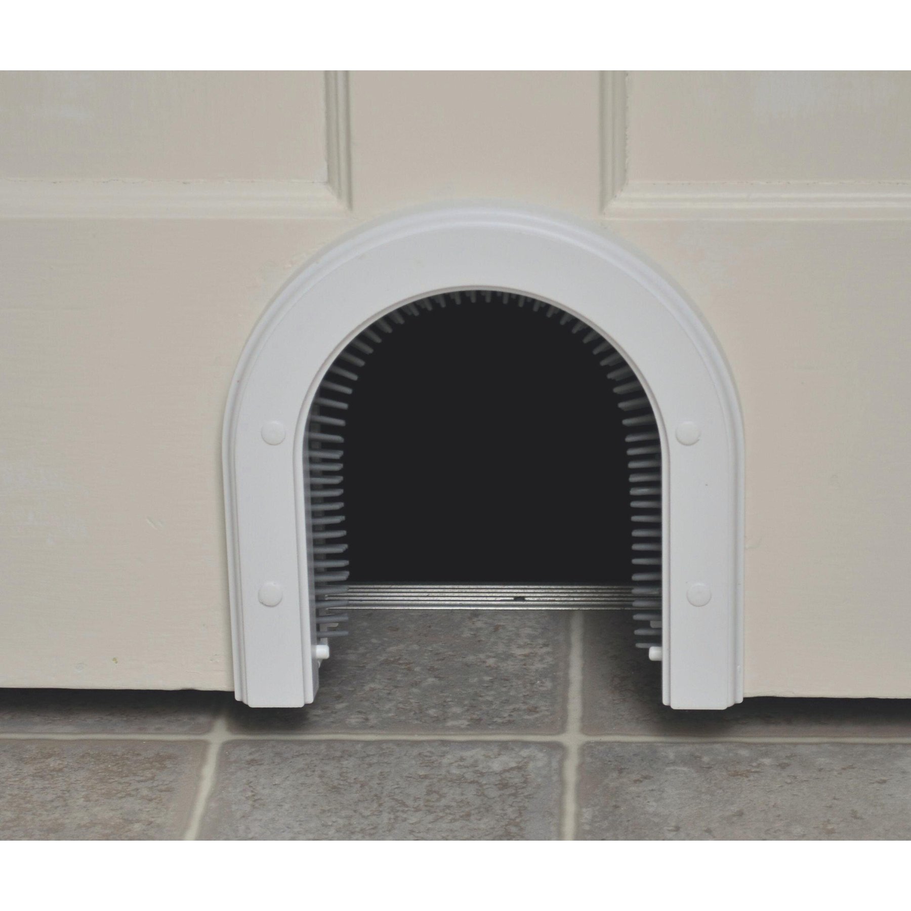 Cathole cat outlet door with brush