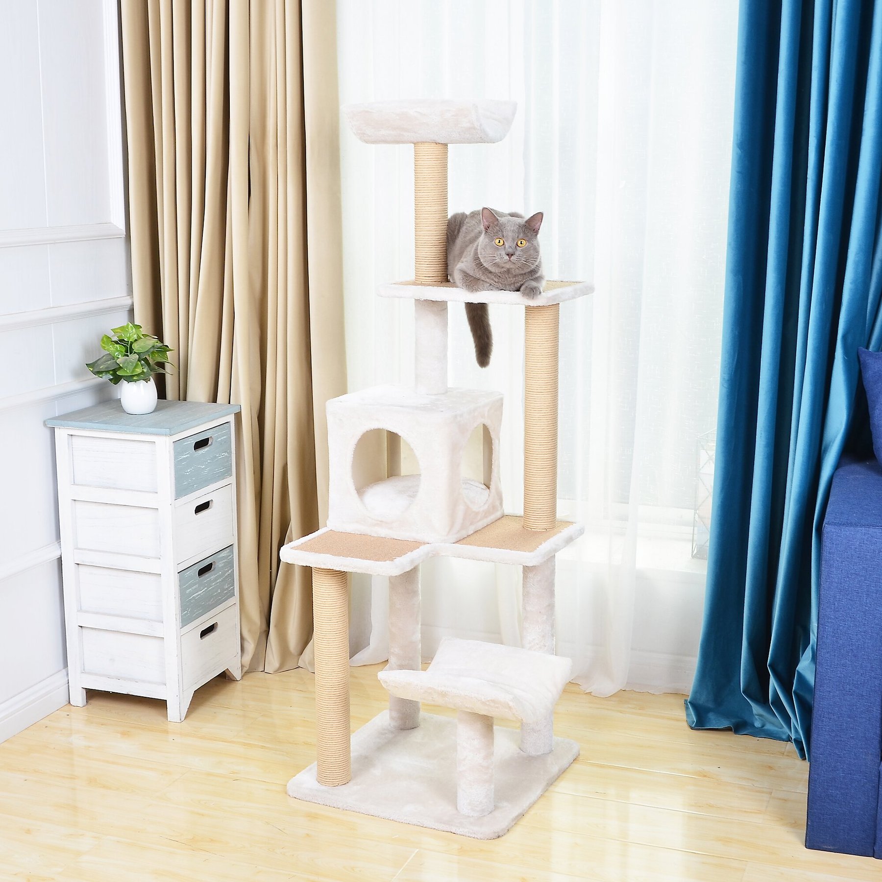 Cat tree clearance with curved perch