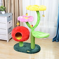 Catry 31.5-in Condo, Scratch Post with Flower Cat Tree slide 2 of 8