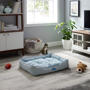 Sam's Pets Arlo Plaid Dog Bed, Blue, Medium