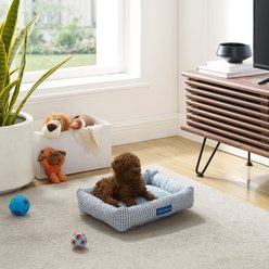 Sam's Pets Arlo Bolster Plaid Dog Bed, Blue, Small slide 2 of 9