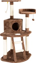 IRIS USA 47-in Plush Cat Tree, Brown/Beige