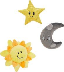Frisco Road Trip Sun, Moon, and Star Plush Squeaky Dog Toy, 3-count
