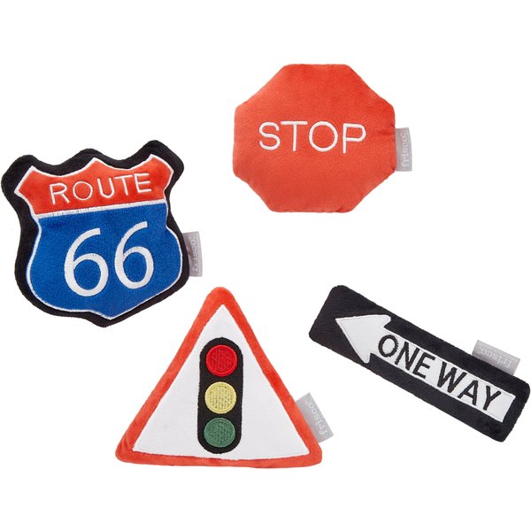 Frisco Road Trip Postcards Flat Plush Squeaky Dog Toy, 3 count