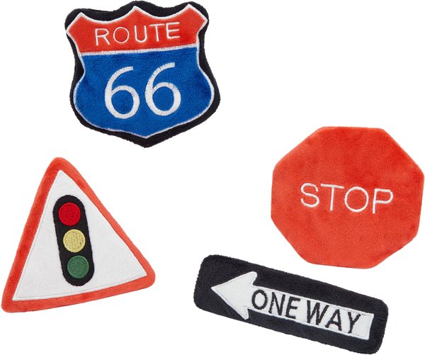 Frisco Road Trip Traffic Signs Plush Cat Toy with Catnip, 4 count slide 1 of 3