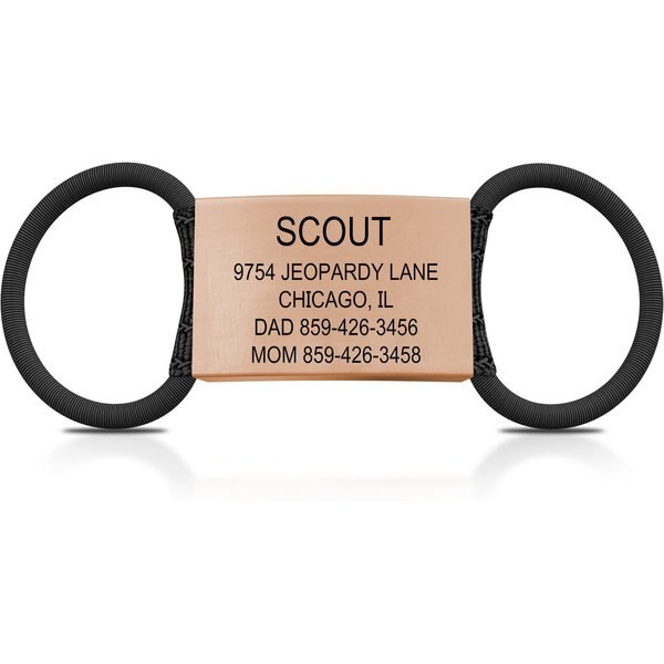 DOG ID Personalized Dog ID Tag, Rose Gold, Medium/Large