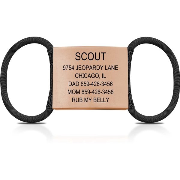 DOG ID Personalized Dog ID Tag, Rose Gold, XLarge