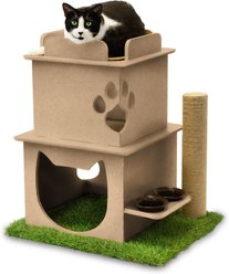 On2Pets Modern Wooden Cat House & Loft, Beige slide 2 of 7