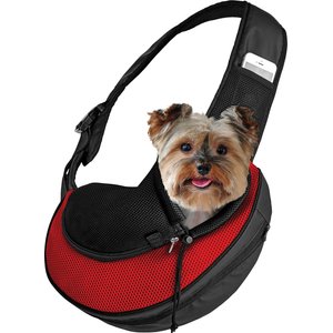 Katziela Expandable Sling Dog & Cat Carrier, Small, Red