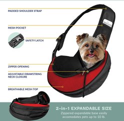 Katziela Expandable Sling Dog & Cat Carrier, Small, Red slide 2 of 4
