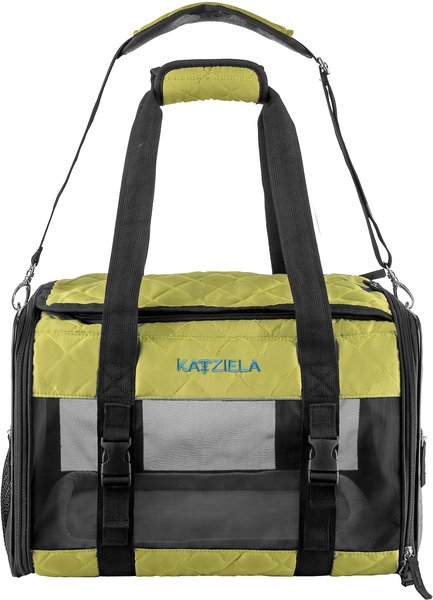 Katziela Quilted Companion Dog & Cat Carrier, Green, Small slide 1 of 4