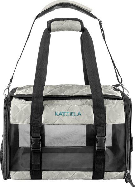 Katziela Quilted Companion Dog & Cat Carrier, Grey, Medium slide 1 of 5