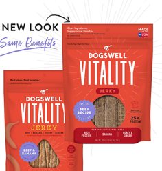 Dogswell Vitality Beef & Banana Jerky Dog Treats, 10-oz bag slide 2 of 8