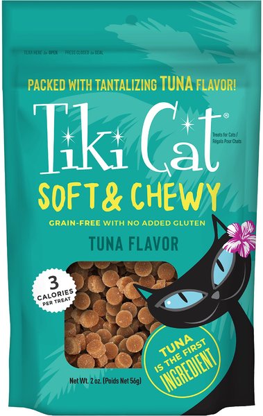 Tiki Cat Soft & Chewy Tuna Flavor Grain-Free Cat Treats, 2-oz pouch slide 1 of 6