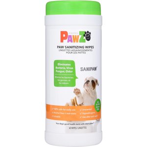 Pawz Sanitizing Dog & Cat Wipes, 60 count