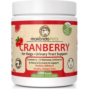 Makondo Pets Cranberry Urinary Tract Support Dog Supplement, 3.53-oz jar