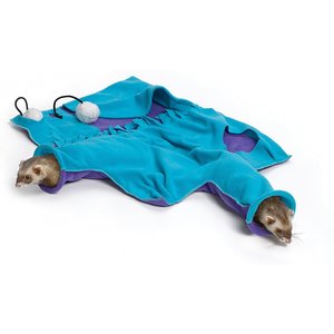 MidWest Ferret Nation & Critter Nation Busybody Blankie Ferret Hideout & Toy, Purple & Teal