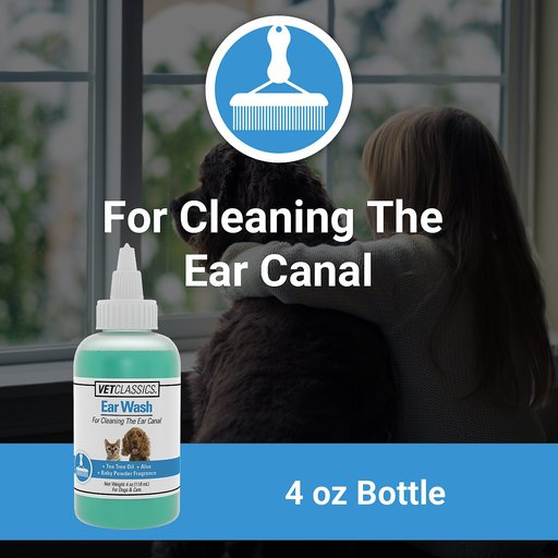 VetClassics Tea Tree Oil Dog & Cat Ear Wash, 4-oz bottle