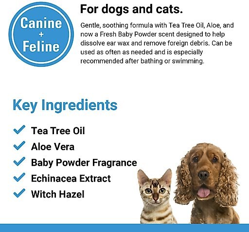 VetClassics Tea Tree Oil Dog & Cat Ear Wash, 4-oz bottle