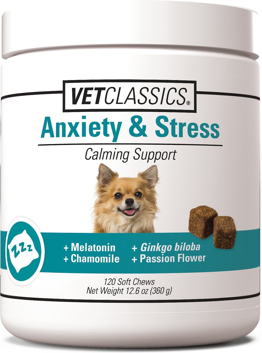 VetClassics Anxiety & Stress Calming Support Soft Chews Dog Supplement, 120 count