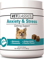 VetClassics Anxiety & Stress Calming Support Soft Chews Dog Supplement, 120 count
