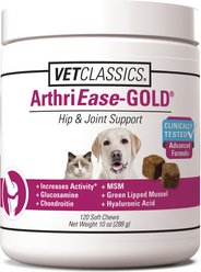 VetClassics ArthriEase GOLD Hip & Joint Support Dog & Cat Supplement, 120 count