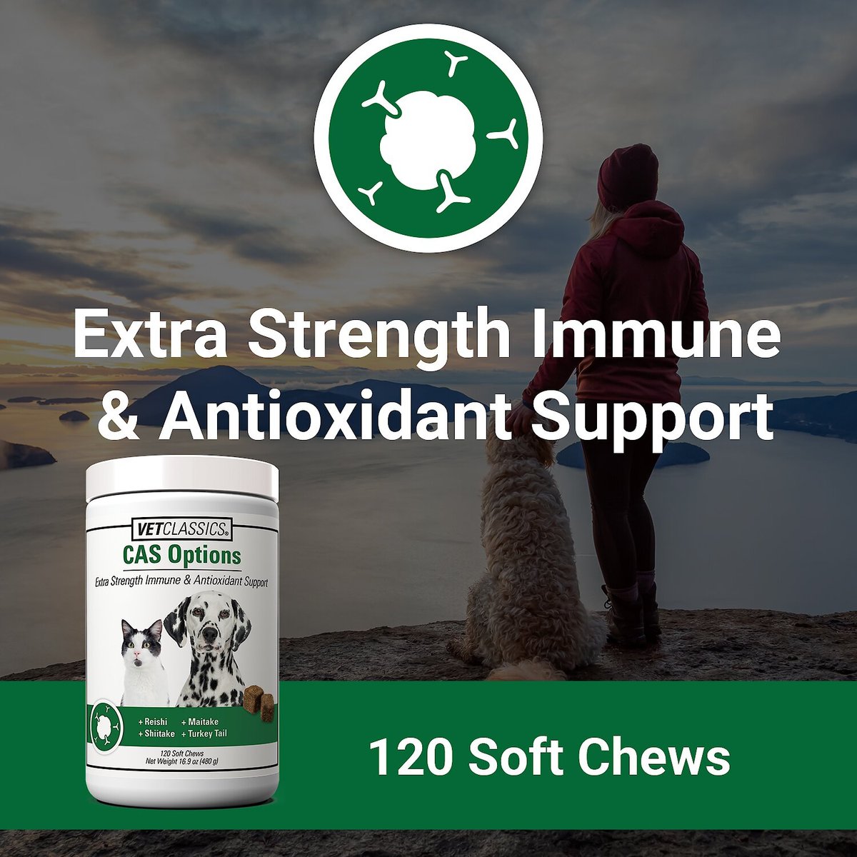 VETCLASSICS CAS Options Extra Strength Immune & Antioxidant Support Dog ...