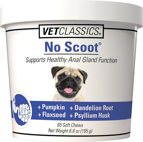 VetClassics No Scoot Anal Gland Function Support Soft Chews Dog Supplement