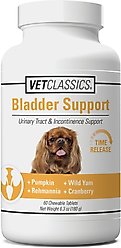 VetClassics Bladder Support Urinary Tract & Incontinence Support Chewable Tablets Dog Supplement, 60 count