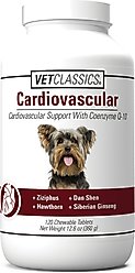 VetClassics Cardiovascular Support with Coenzyme Q-10 Chewable Tablets Dog Supplement, 120 count