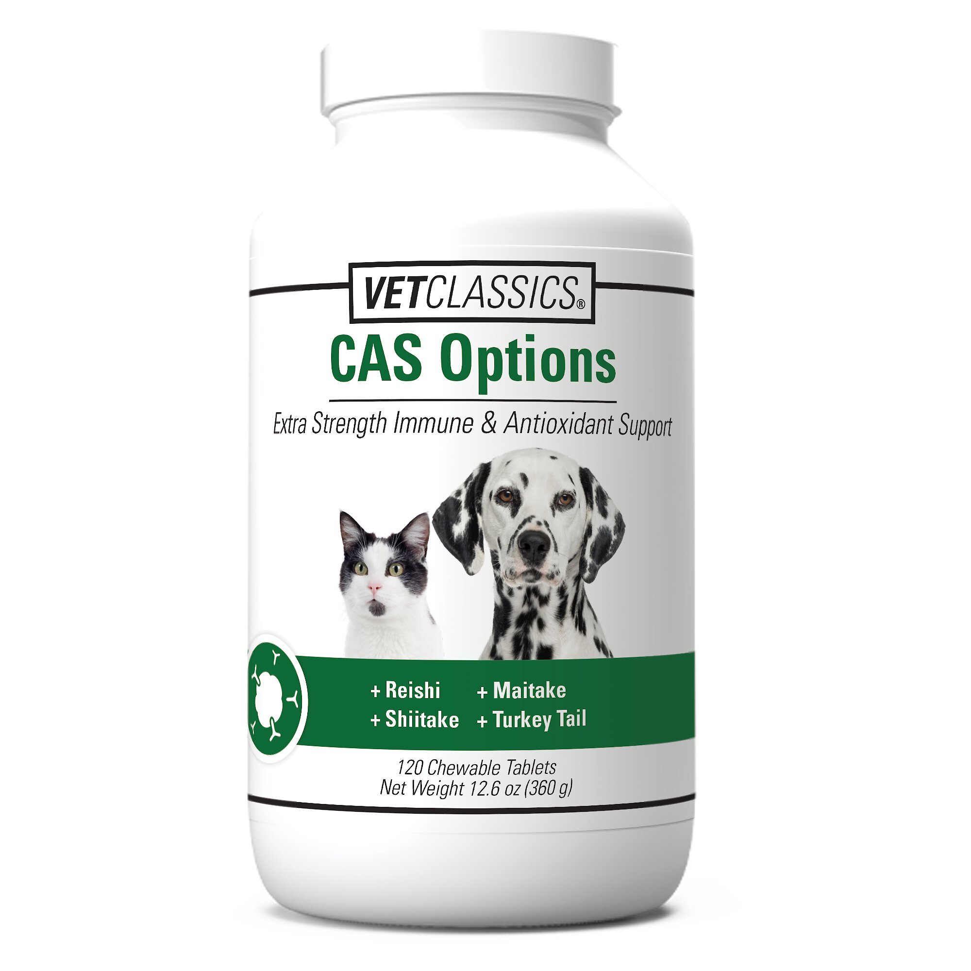 VETCLASSICS CAS Options Extra Strength Immune & Antioxidant Support Chewable Tablets Dog & Cat