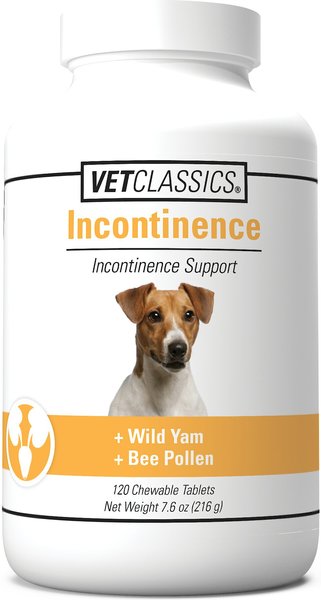 VetClassics Incontinence Support Chewable Tablets Dog Supplement, 120 count slide 1 of 8