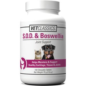 VetClassics S.O.D. & Boswellia Joint Support Chewable Tablets Dog & Cat Supplement, 150 count