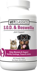 VetClassics S.O.D. & Boswellia Joint Support Chewable Tablets Dog & Cat Supplement, 500 count