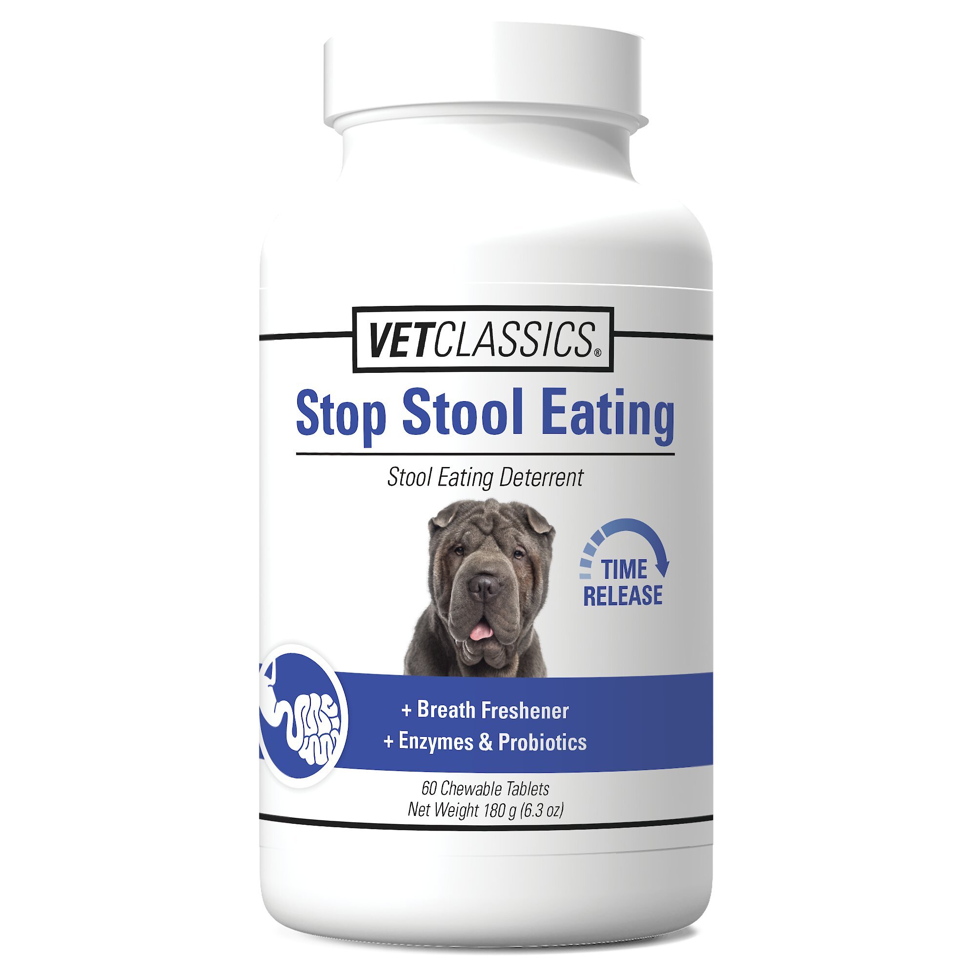 VETCLASSICS Stop Stool Eating Deterrent Chewable Tablets Dog Supplement