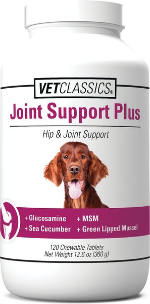 VetClassics Joint Support Plus Hip & Joint Support Chewable Tablets Dog Supplement, 120 count slide 1 of 8