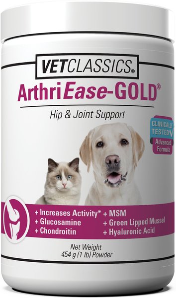 VetClassics ArthriEase-GOLD Hip & Joint Support Powder Dog & Cat Supplement, 1-lb bottle slide 1 of 8