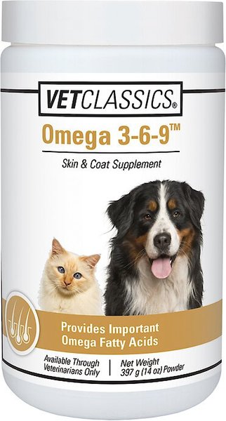 VetClassics Omega 3-6-9 Skin & Coat Supplement Powder Dog & Cat Supplement, 14-oz bottle slide 1 of 8