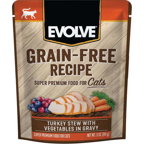 EVOLVE Turkey Stew with Vegetables in Gravy GrainFree Wet Pouch Cat