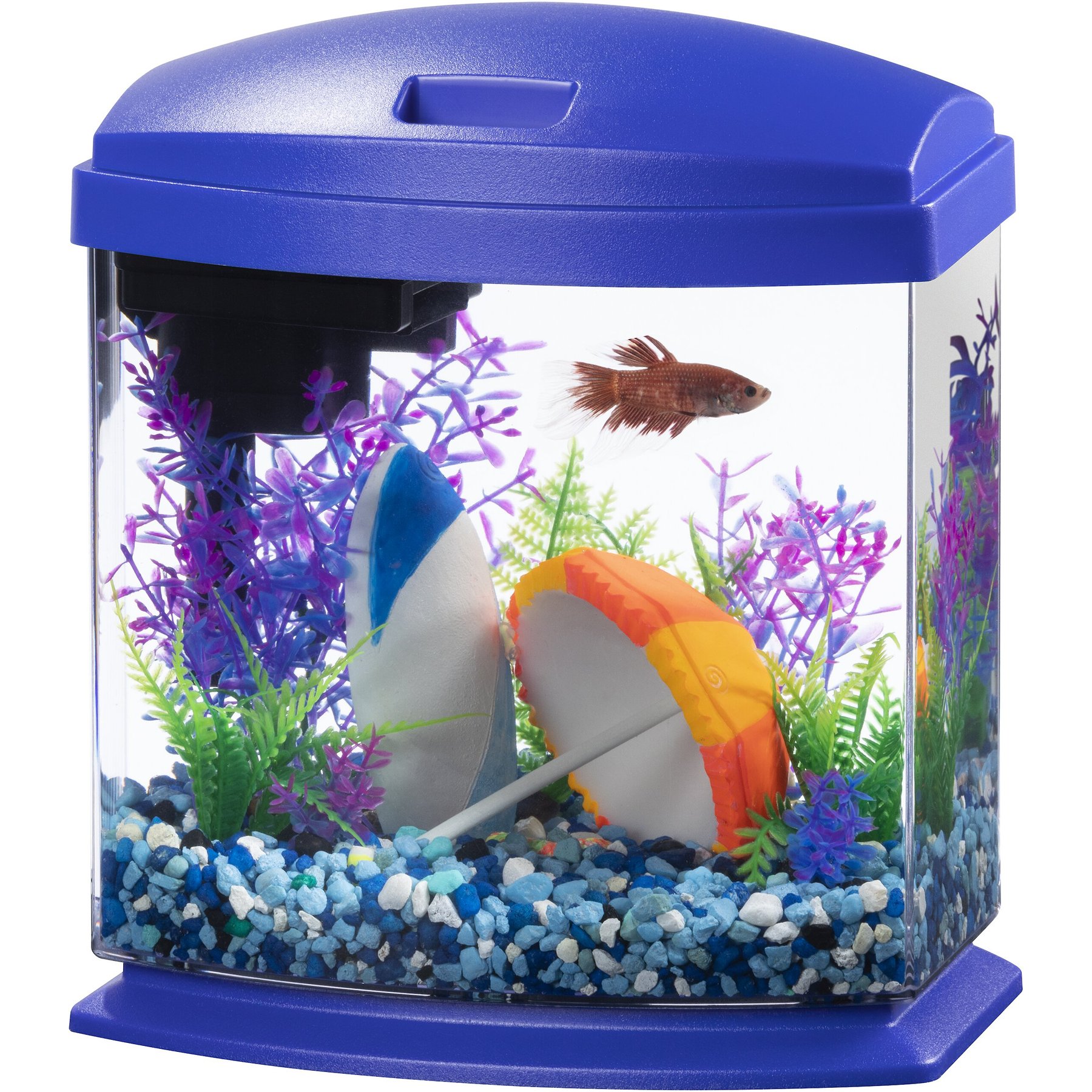 AQUEON LED MiniBow SmartClean Fish Aquarium Kit Blue 1 gal