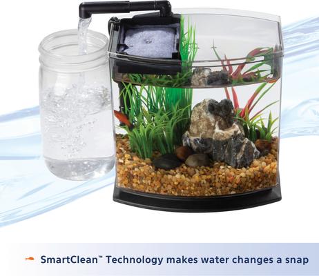 Show full view: Aqueon LED MiniBow SmartClean Fish Aquarium Kit, Blue, 1-gal slide 9 of 11