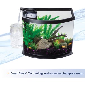 Aqueon LED MiniBow SmartClean Fish Aquarium Kit, Black, 5-gal