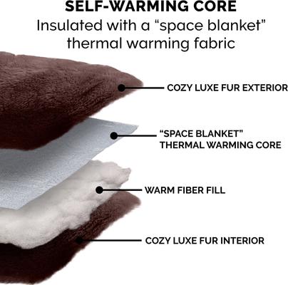 Show full view: FurHaven Luxury Faux Fur Self-Warming Hi-Lo Donut Cat & Dog Bed, Sable Brown, Medium slide 6 of 11