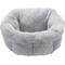Show in main carousel: FurHaven Luxury Faux Fur Self-Warming Hi-Lo Donut Cat & Dog Bed, Gray, Small slide 3 of 10