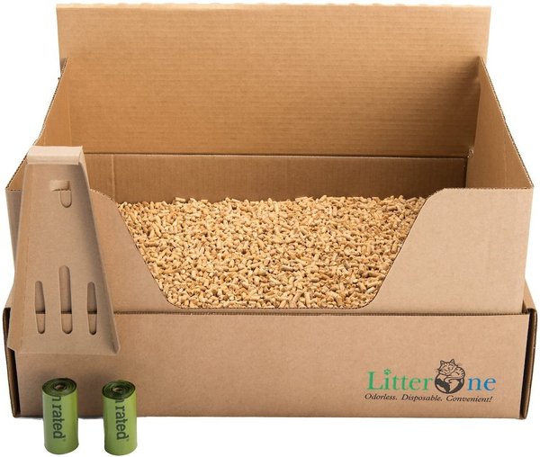 Litter One Biodegradable Disposable Cat Litter Box Kit slide 1 of 6