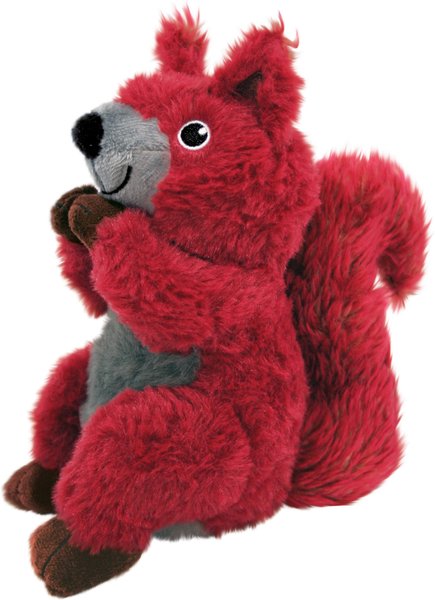 KONG Shakers Passports Red Squirrel Squeaky Plush Dog Toy, Medium slide 1 of 4